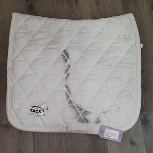 Thick Quilt Dressage Saddle Pad, 1x piping *gc, clean, stains, puckers, cut tabs, mnr threads, rubs, dingy