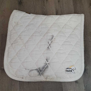 Thick Quilt Dressage Saddle Pad, 1x piping *gc, clean, stains, puckers, cut tabs, mnr threads, rubs, dingy
