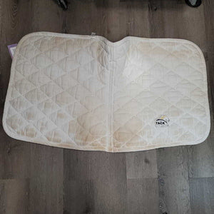 Thick Quilt Dressage Saddle Pad, 1x piping *gc, clean, stains, puckers, cut tabs, mnr threads, rubs, dingy