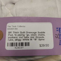 Thick Quilt Dressage Saddle Pad, 1x piping *gc, clean, stains, puckers, cut tabs, mnr threads, rubs, dingy
