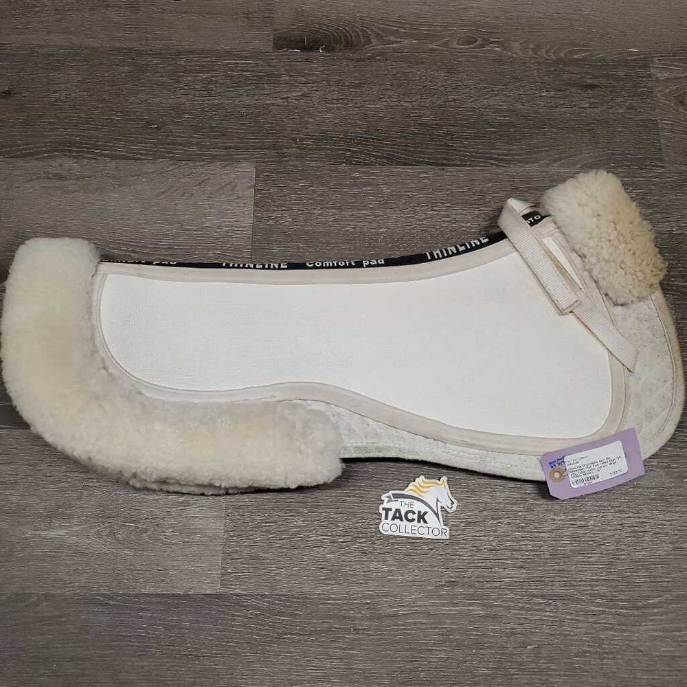 Shimmable Non Slip Sheepskin Half Pad, rolled edge *gc, pilly, rubs, stains, clumpy, dingy, mildew