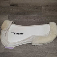Shimmable Non Slip Sheepskin Half Pad, rolled edge *gc, pilly, rubs, stains, clumpy, dingy, mildew
