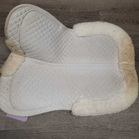 Shimmable Non Slip Sheepskin Half Pad, rolled edge *gc, pilly, rubs, stains, clumpy, dingy, mildew
