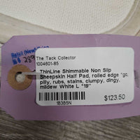 Shimmable Non Slip Sheepskin Half Pad, rolled edge *gc, pilly, rubs, stains, clumpy, dingy, mildew
