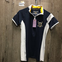 SS Sun Show Polo Shirt, 1/2 Zip Up, Mesh Sides *vgc, mnr hair & edge rubs
