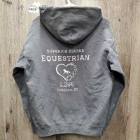 Sweatshirt Hoodie "Superior Equine Equestrian" *gc, rubs, pilly, faded
