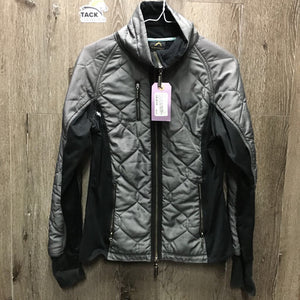 Light Quilt Jacket, Flece Lining, Zipper *gc, undone stitching, puckers, rubs, pills, faded cuffs