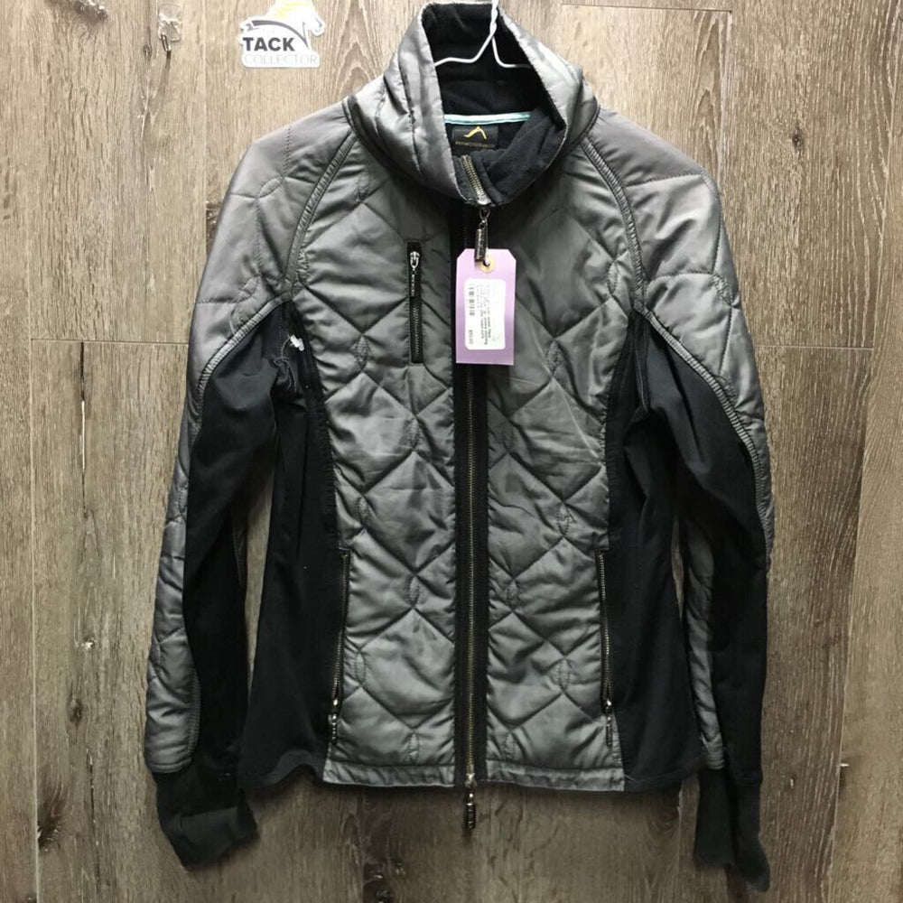 Light Quilt Jacket, Flece Lining, Zipper *gc, undone stitching, puckers, rubs, pills, faded cuffs