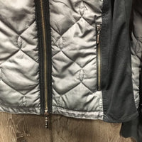 Light Quilt Jacket, Flece Lining, Zipper *gc, undone stitching, puckers, rubs, pills, faded cuffs