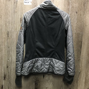Light Quilt Jacket, Flece Lining, Zipper *gc, undone stitching, puckers, rubs, pills, faded cuffs