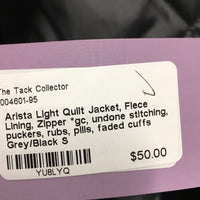 Light Quilt Jacket, Flece Lining, Zipper *gc, undone stitching, puckers, rubs, pills, faded cuffs