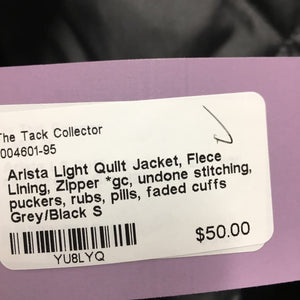 Light Quilt Jacket, Flece Lining, Zipper *gc, undone stitching, puckers, rubs, pills, faded cuffs