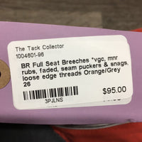 Full Seat Breeches *vgc, mnr rubs, faded, seam puckers & snags, loose edge threads
