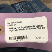 Full Seat Denim Breeches *vgc, pilly inside, seat rubs
