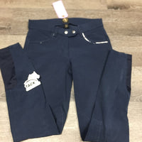 Euro Seat Breeches, Bling *gc, missing bling, faded, fuzzy, mnr snags, seam puckers
