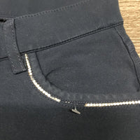 Euro Seat Breeches, Bling *gc, missing bling, faded, fuzzy, mnr snags, seam puckers
