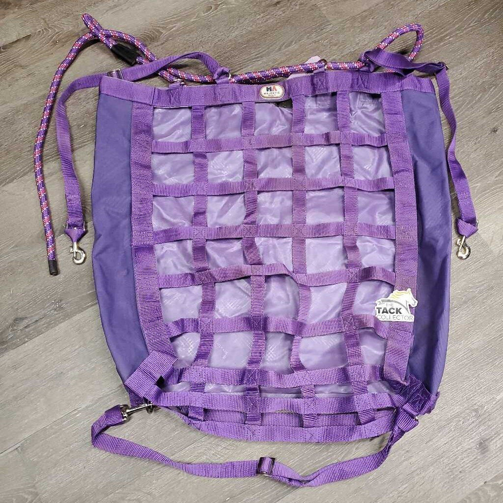 Hvy Cordura & Nylon Web Hay Bag, 3x straps, thick rope *vgc, clean, mnr stains & hay