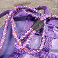 Hvy Cordura & Nylon Web Hay Bag, 3x straps, thick rope *vgc, clean, mnr stains & hay