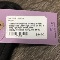 Padded Memory Foam Neoprene Dressage Girth, 2x els, d ring *gc/vgc, clean, mnr dusty?residue, hairy, No Strap
