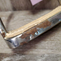 Pr Stirrup Irons, grips *fair, clean, peeled spots, rusty
