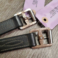Pr Thick Soft German Leather Stirrup Leathers *vgc/gc, clean, rubs, scrapes
