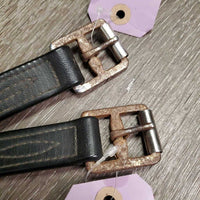 Pr Thick Soft German Leather Stirrup Leathers *vgc/gc, clean, rubs, scrapes
