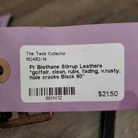 Pr Thick Soft German Leather Stirrup Leathers *vgc/gc, clean, rubs, scrapes
