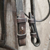 Rsd Leather Bridle *gc, stiff, clean, scrapes, loose keepers, rough, rubs, dry
