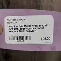 Rsd Leather Bridle *vgc, dry, stiff, mnr dirt, edge scrapes, loose keepers
