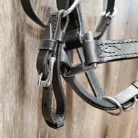 Braided Halter - Bridle, 2 Bit Attachments, Buckles, Plain Reins *like new, stiff, mnr creases