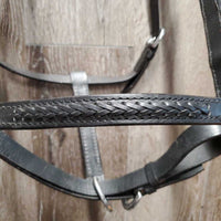 Braided Halter - Bridle, 2 Bit Attachments, Buckles, Plain Reins *like new, stiff, mnr creases