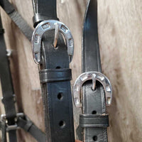 Braided Halter - Bridle, 2 Bit Attachments, Buckles, Plain Reins *like new, stiff, mnr creases