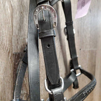 Braided Halter - Bridle, 2 Bit Attachments, Buckles, Plain Reins *like new, stiff, mnr creases