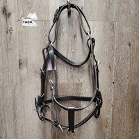Braided Halter - Bridle, 2 Bit Attachments, Buckles, Plain Reins *like new, stiff, mnr creases