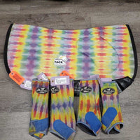 Orothosport Western Pad, 4 closed boots *gc, clumpy, dirt, hairy, stains, rubs, faded, mnr snags, threads

