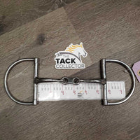 Curved French Link Hunter D Ring, flat center bar *gc, clean, scratches
