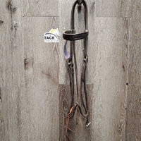 Tooled Thick Leather Headstall, 1 Leather Lace *gc, scrapes, dirt, scratfches, film
