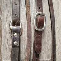 Tooled Thick Leather Headstall, 1 Leather Lace *gc, scrapes, dirt, scratfches, film
