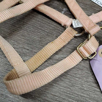 Nylon Halter, attached nylon catch strap *gc, clean, stains, faded, discolored
