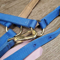 Narrow Stiff Nylon Halter, suede lined crown, snap *vgc, clean, mnr stains & edge rubs
