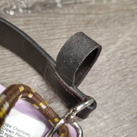 Yacht Rope Chambon, Snap & Leather Crown Piece *vgc, clean, Broken/TIED nylon rope end, creases
