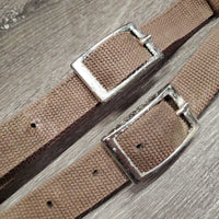 Nylon Web & Elastic Side Reins, Spring Snaps *gc, mnr rust, dirt & stains, older
