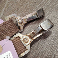 Nylon Web & Elastic Side Reins, Spring Snaps *gc, mnr rust, dirt & stains, older
