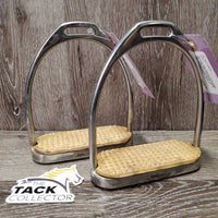 Fine Stirrup Irons, grips *gc, yellowed, scratches, dirt & stains, rust? spots
