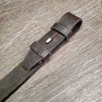 1 ONLY Wide Leather Braided Rein *gc, clean, scrapes, rough back, crackles, dry, stiff
