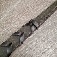 1 ONLY Wide Leather Braided Rein *gc, clean, scrapes, rough back, crackles, dry, stiff
