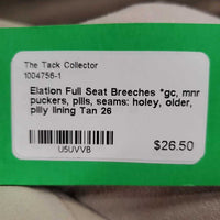 Full Seat Breeches *gc, mnr puckers, pills, seams: holey, older, pilly lining
