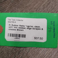 Pr Rubber Reins *vgc/xc, clean, stiff, mnr residue, edge scrapes & creases
