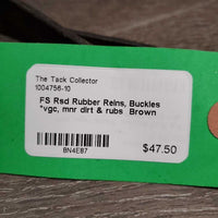 FS Rsd Rubber Reins, Buckles *vgc, mnr dirt & rubs
