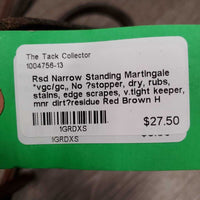 Rsd Narrow Standing Martingale, Roller Buckle *vgc/gc, No ?stopper, dry, rubs, stains, edge scrapes, v.tight keeper, mnr dirt?residue
